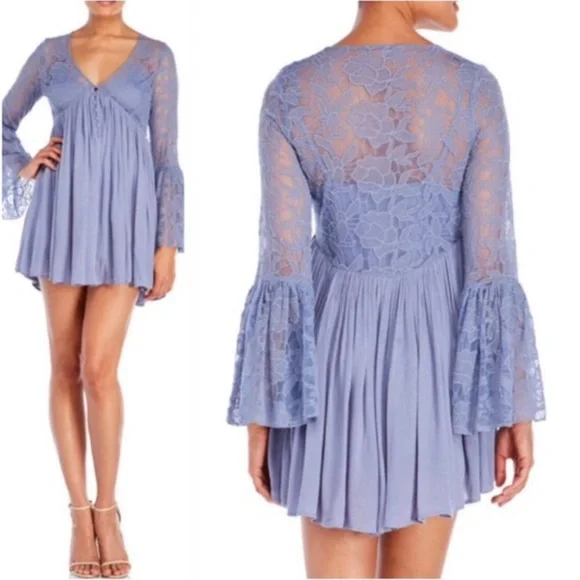SOLD-Free People Embroidered Lace Crinkle Tunic Dress - Picture 5 of 13